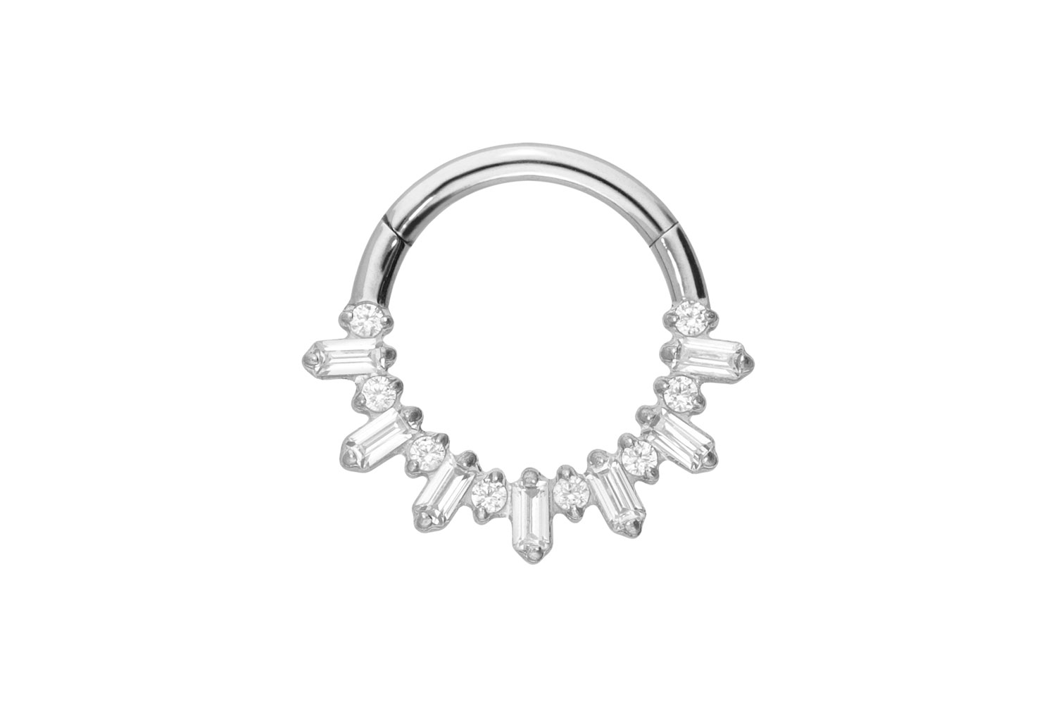 Titan Segmentring Clicker Piercing KRISTALLSONNENSTRAHLEN